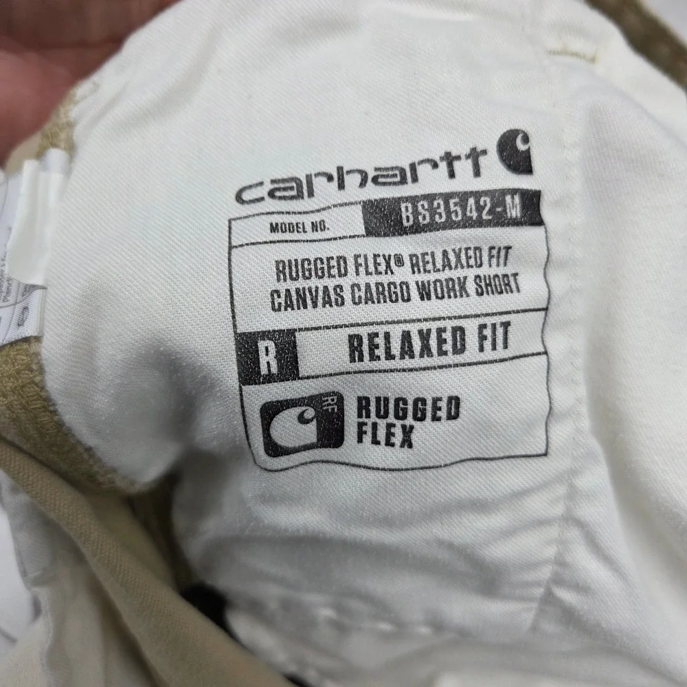 Carhartt Rugged Flex Canvas Cargo Work Short Relaxed Fit Mens 48 Tan BS3542-M